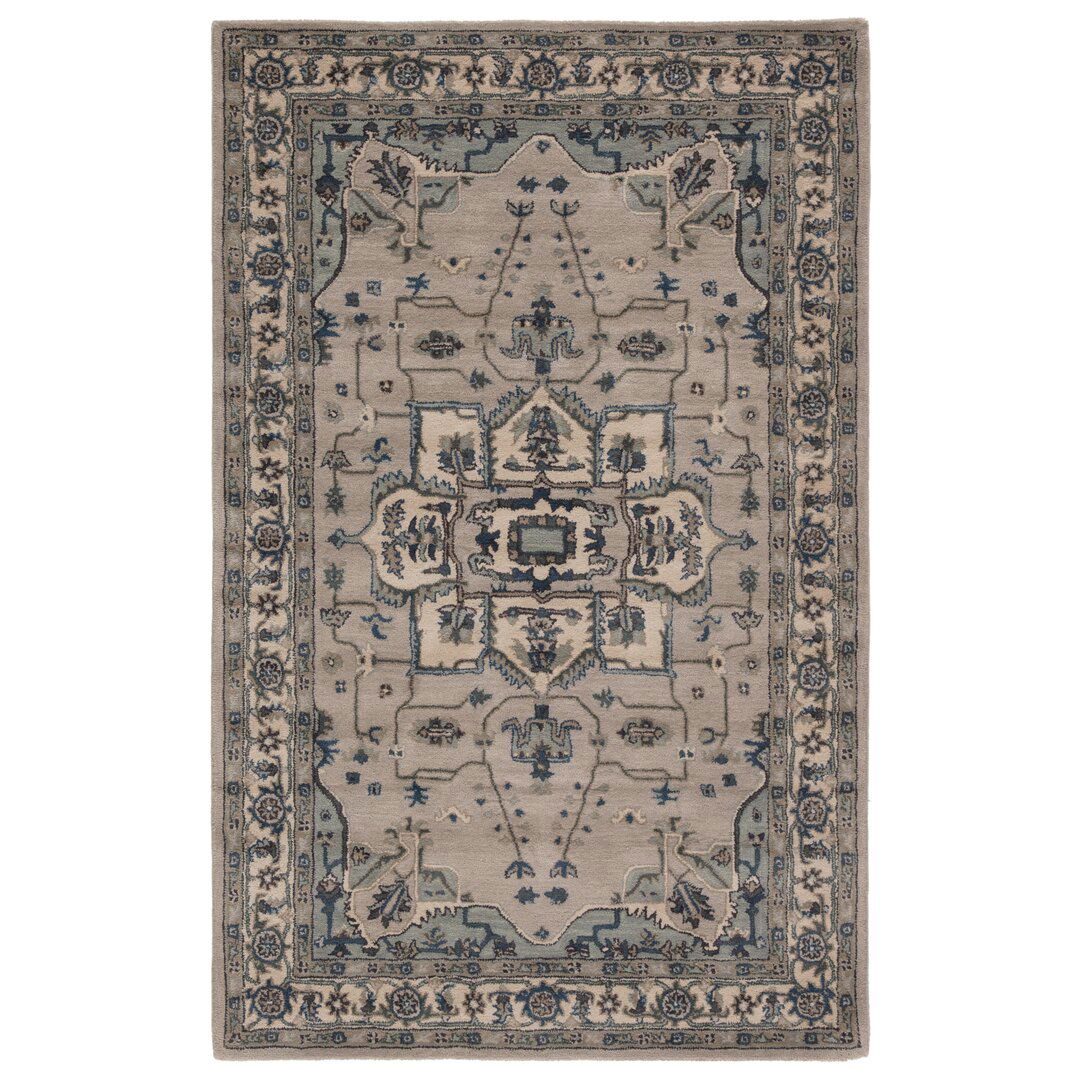 Serilda Hand-Tufted Taupe/Blue Area Rug large image 
