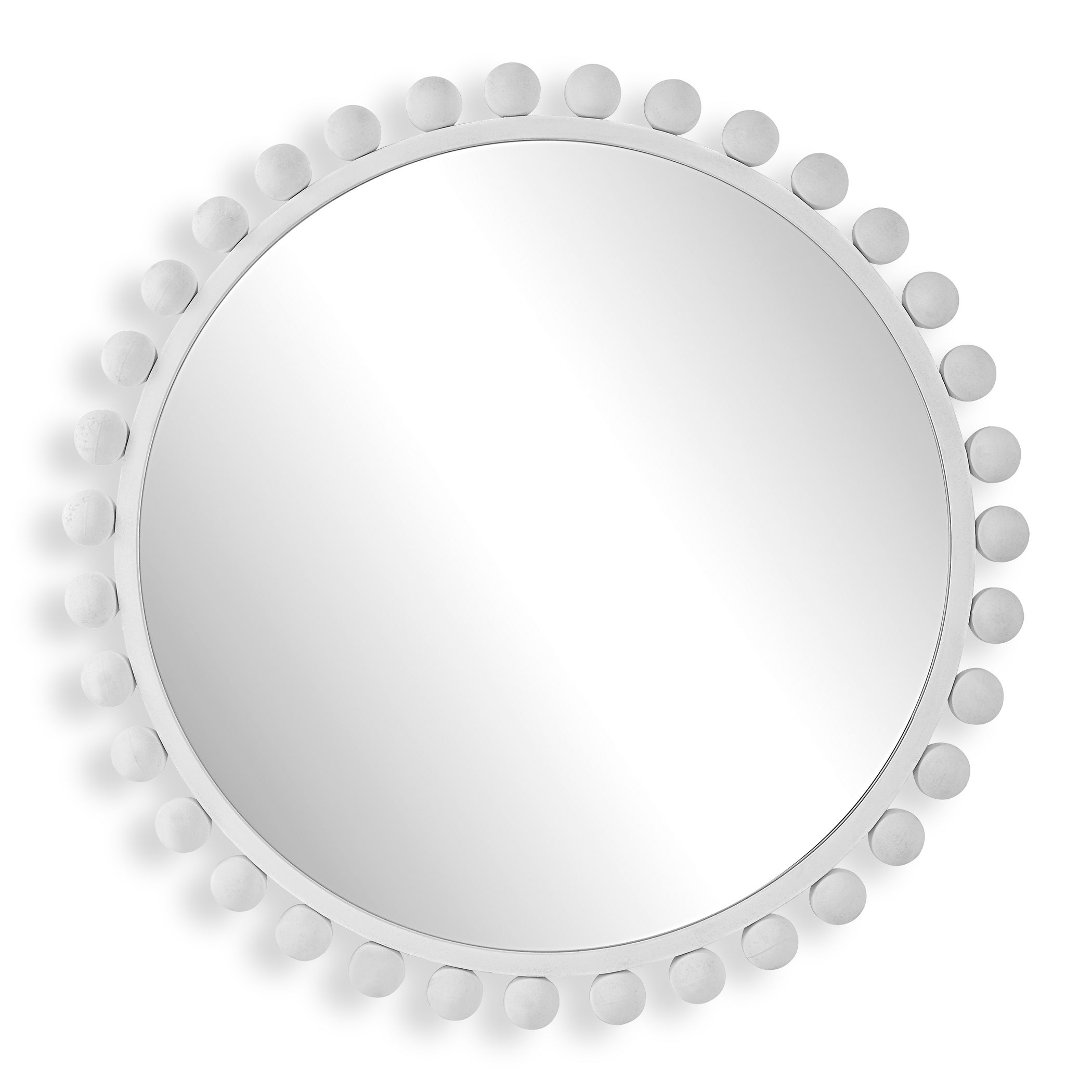 Cyra White Round Mirror large image 