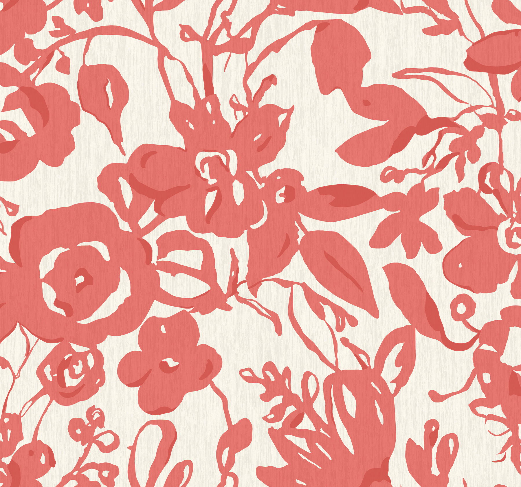 Brushstroke Floral Coral Wallpaper large image 