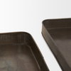 Varun Square Antiqued Brass Metal Tray (Set of 2), Decorative Tray by Mercana, 15.35" length x 15.35" width x 1.77" height thumbnail 6