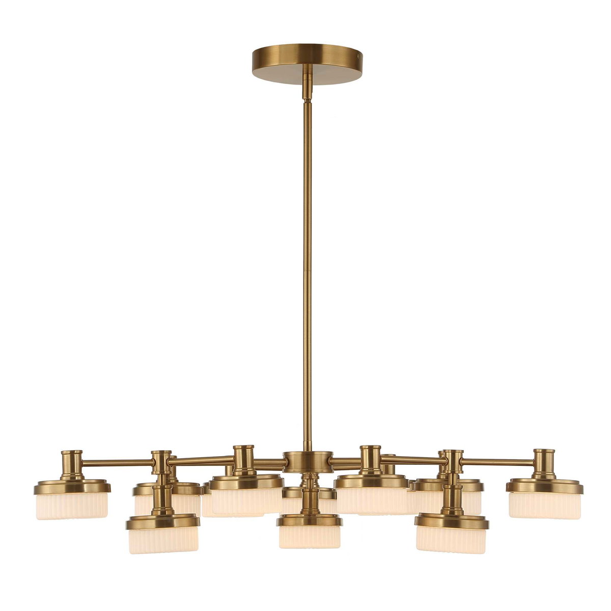 Wedge 12 Lt LED Brass Chandelier, Pendant by Uttermost, 40.62" width x 7.25" height x 40.62" depth View 4
