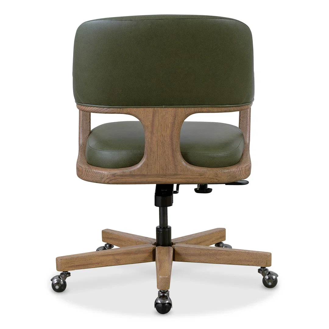 EC Leather Swivel Executive Chair, Office Chair by Hooker Furniture, 24" width x 33.75" height x 26.25" depth View 2