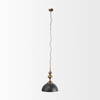 Willson  Black Iron with Antique Brass Dome Pendant Light, by Mercana, 17" length x 17" width x 29" height thumbnail 4