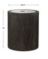 Sequoia Mirrored Drum Table, Side & End Table by Uttermost, 22" width x 25" height x 22" depth thumbnail 3