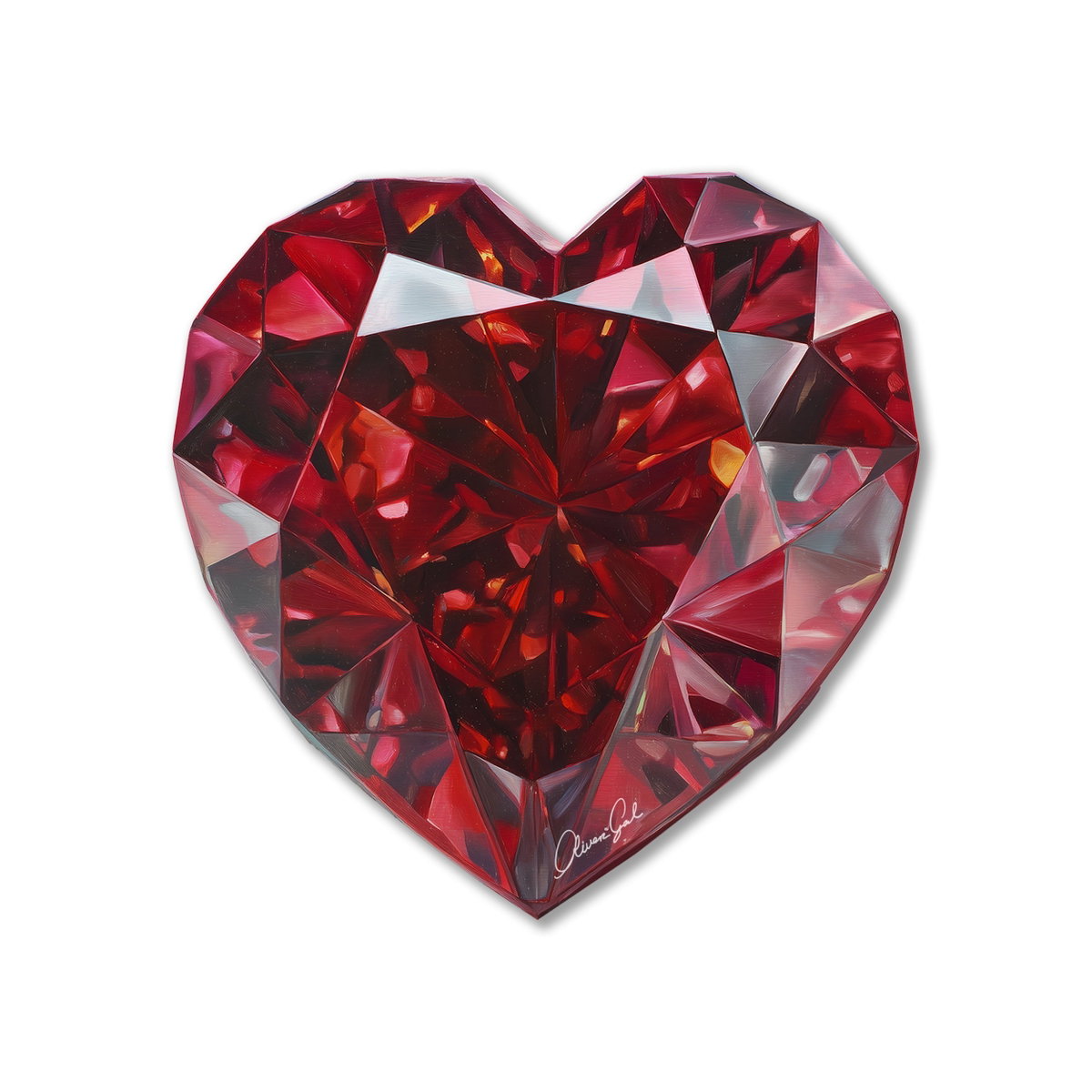 Ruby Fire Heart III (No Embellishment), by Oliver Gal,  20 View 1