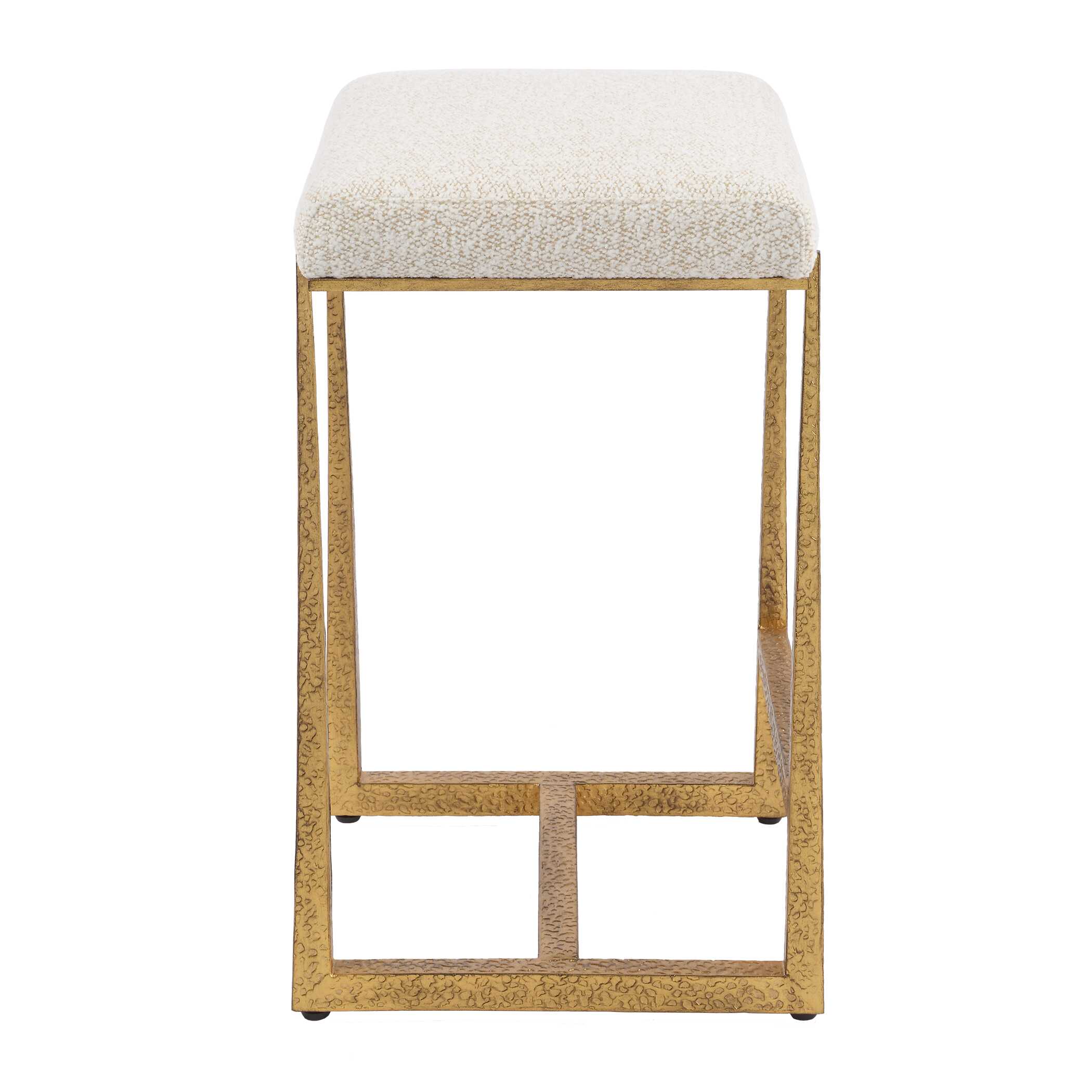 Midas Gold Counter Stool, Furniture by Uttermost, 18.5" width x 26" height x 15.5" depth View 6
