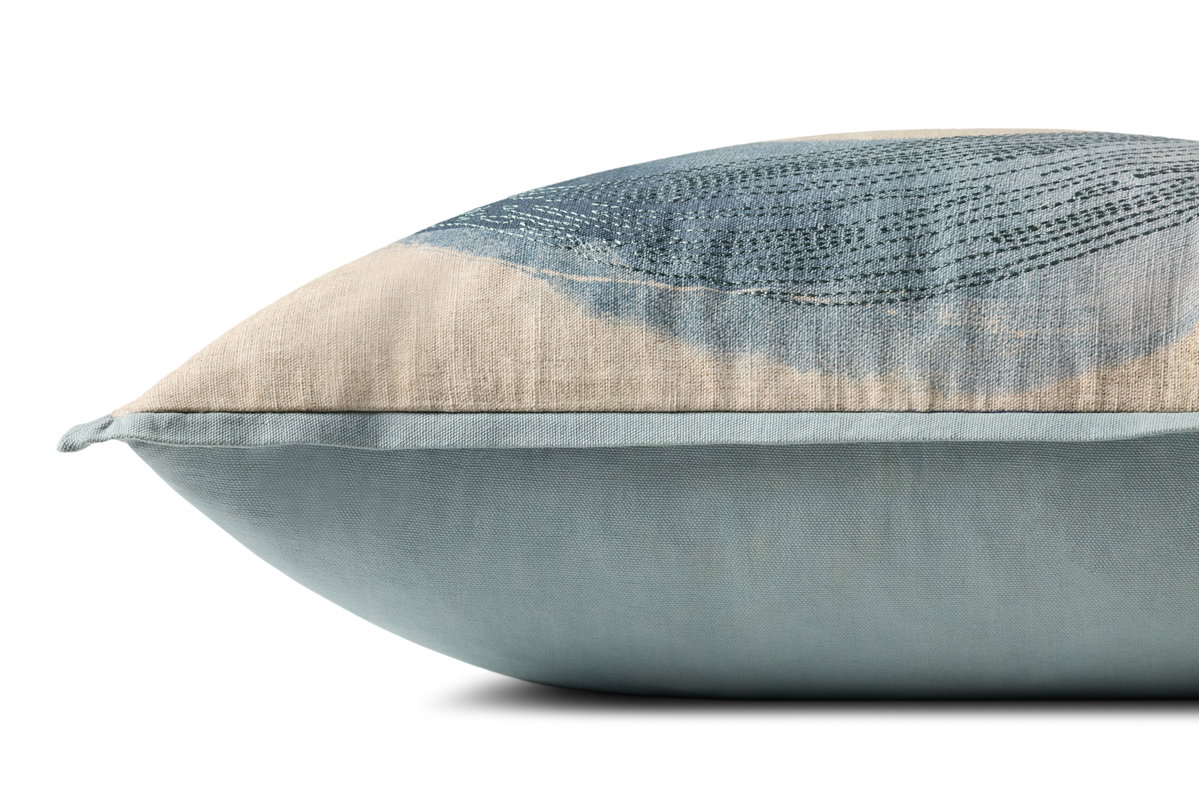 Brigette Romanek x Loloi Blue Pillow, Decorative Pillow, 20" length x 20" width View 2