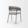 Carolyn Dining Chair with Gray Fabric & Matte Black Metal, by Mercana, 20.5" length x 22.75" width x 31" height thumbnail 7