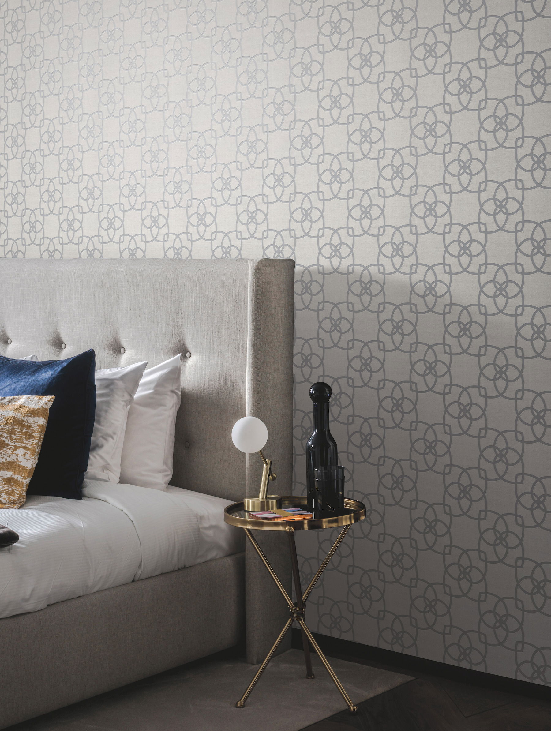 Serendipity Pale Grey Metallic Wallpaper, by York Wall, 33' length x 1'9" width x 0.02" depth View 2