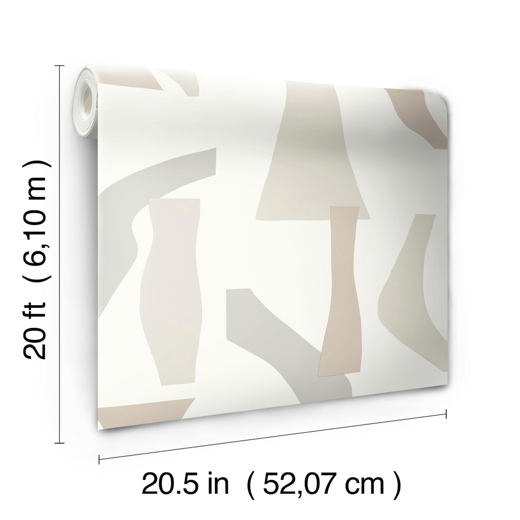 Modernist Neutral Peel & Stick Wallpaper large image 