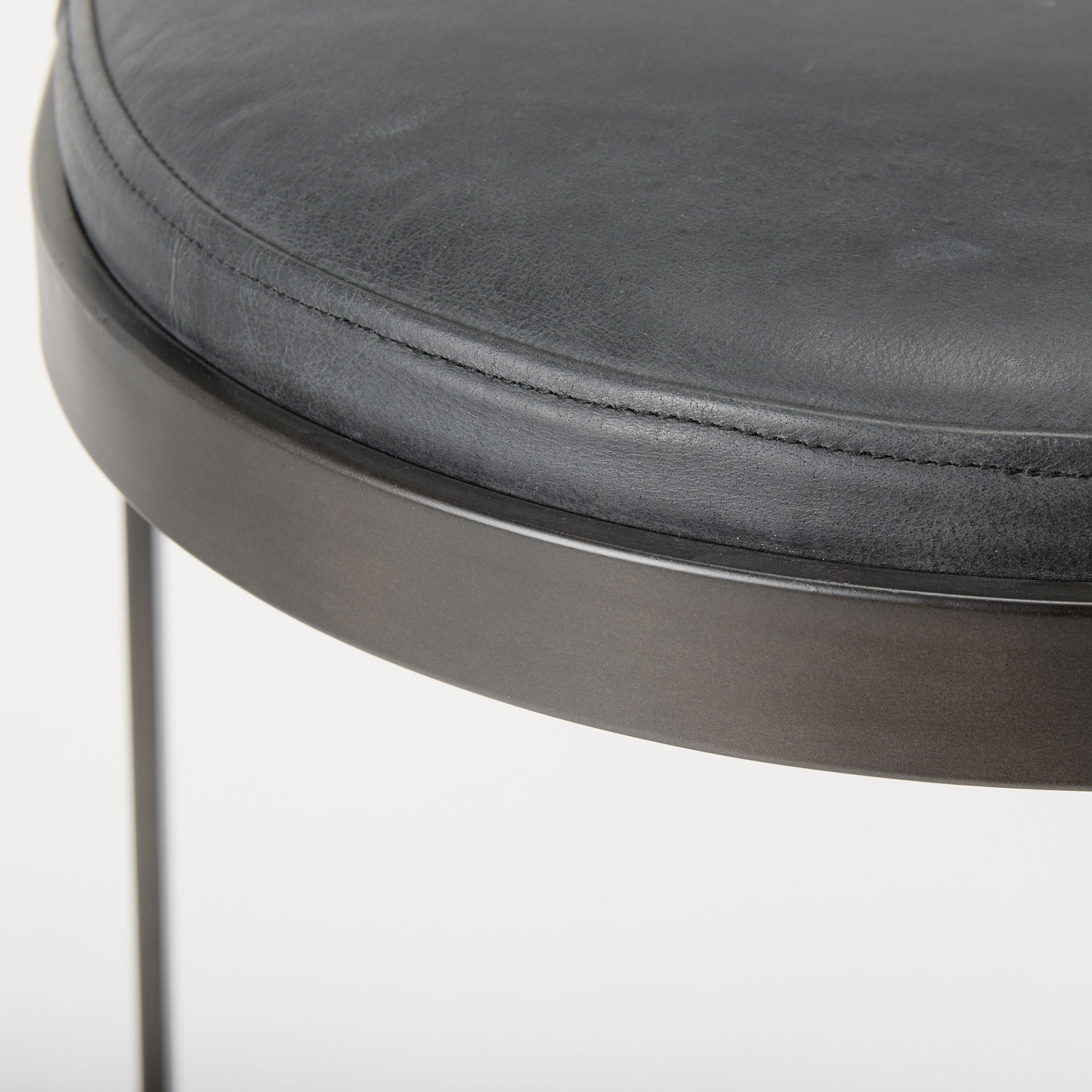 Tyson 17L x 18W x 28H Black Leather with Metal Frame Counter Stool large image 