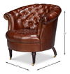 Bastian Armchair, Newark Brown Leather, Seating by Sarreid, 33" length x 33" width x 31" height thumbnail 13