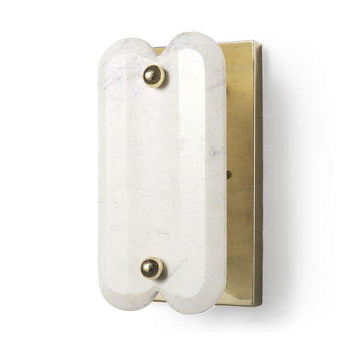 Stein 5L x 6W Gold with White Marble Shade Wall Sconce