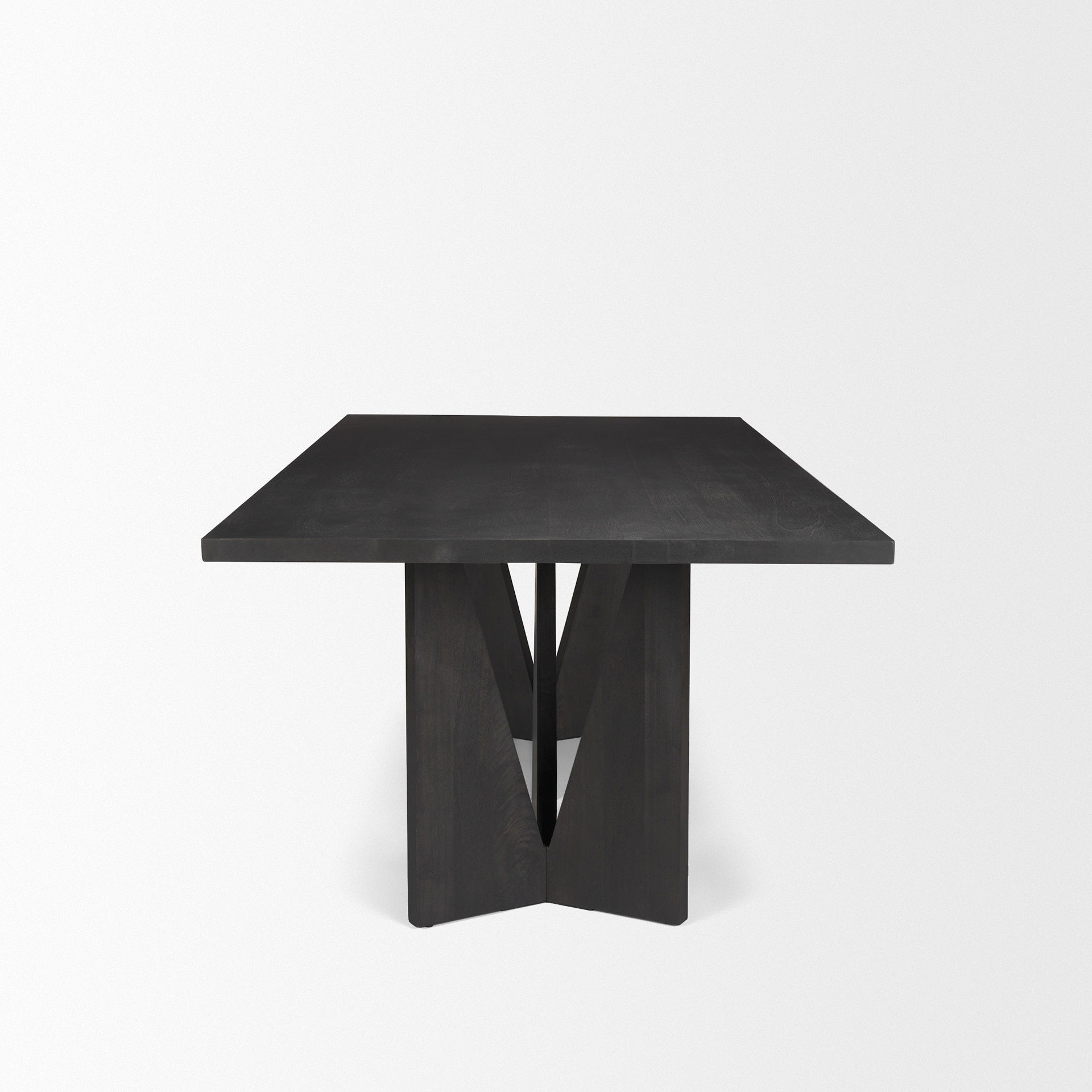 Tarro 84' Rectangular Textured Black Wood with Geometrical Base Dining Table large image 