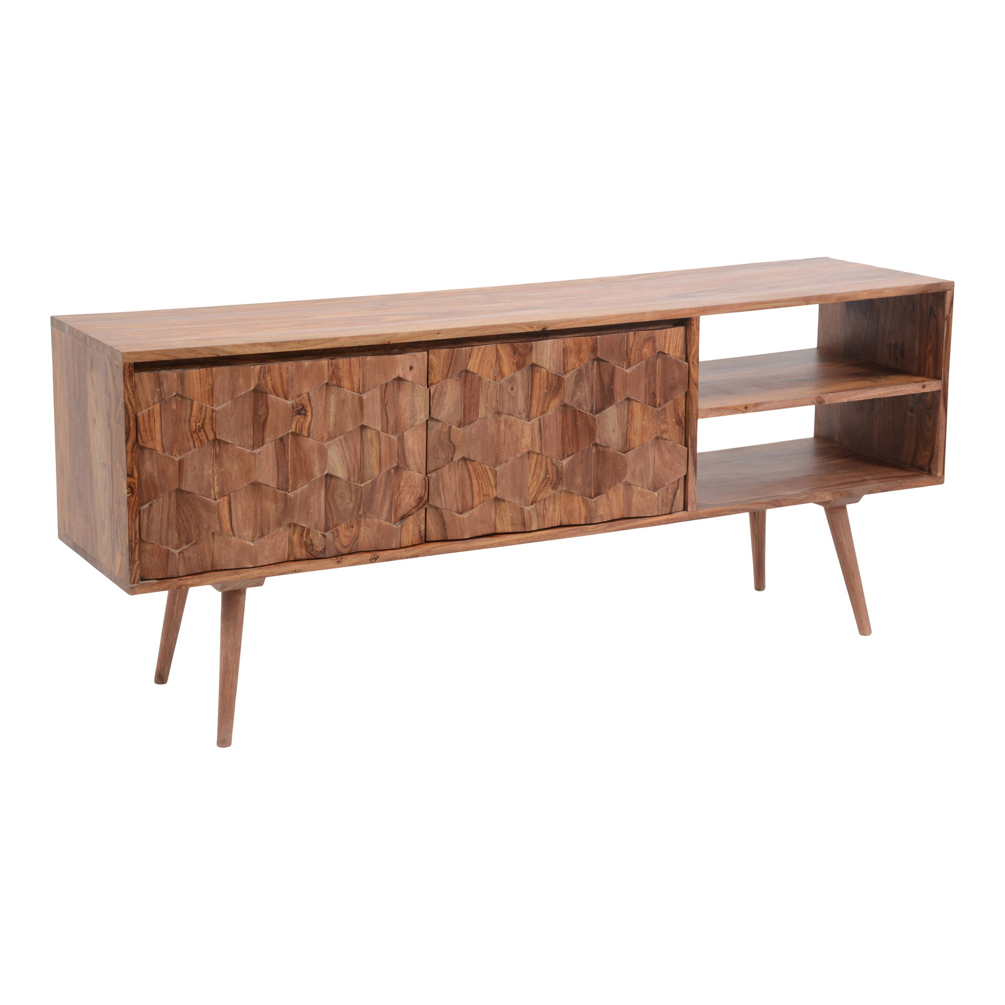 O2 Tv Cabinet Natural, Media Console by Moe's Home, 57" width x 24" height x 14" depth View 3