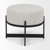 Amelia Cream Boucle with Black Metal Upholstered Pouf thumbnail 5
