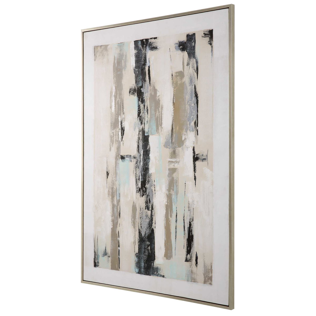 Placidity Hand Painted Abstract Art, by Uttermost, 50" width x 74" height x 1.5" depth View 5