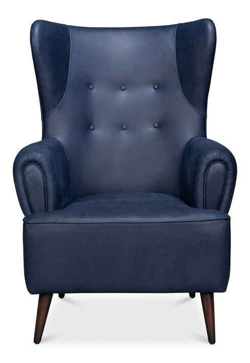 Hightower Distilled Leather Chair,Blue