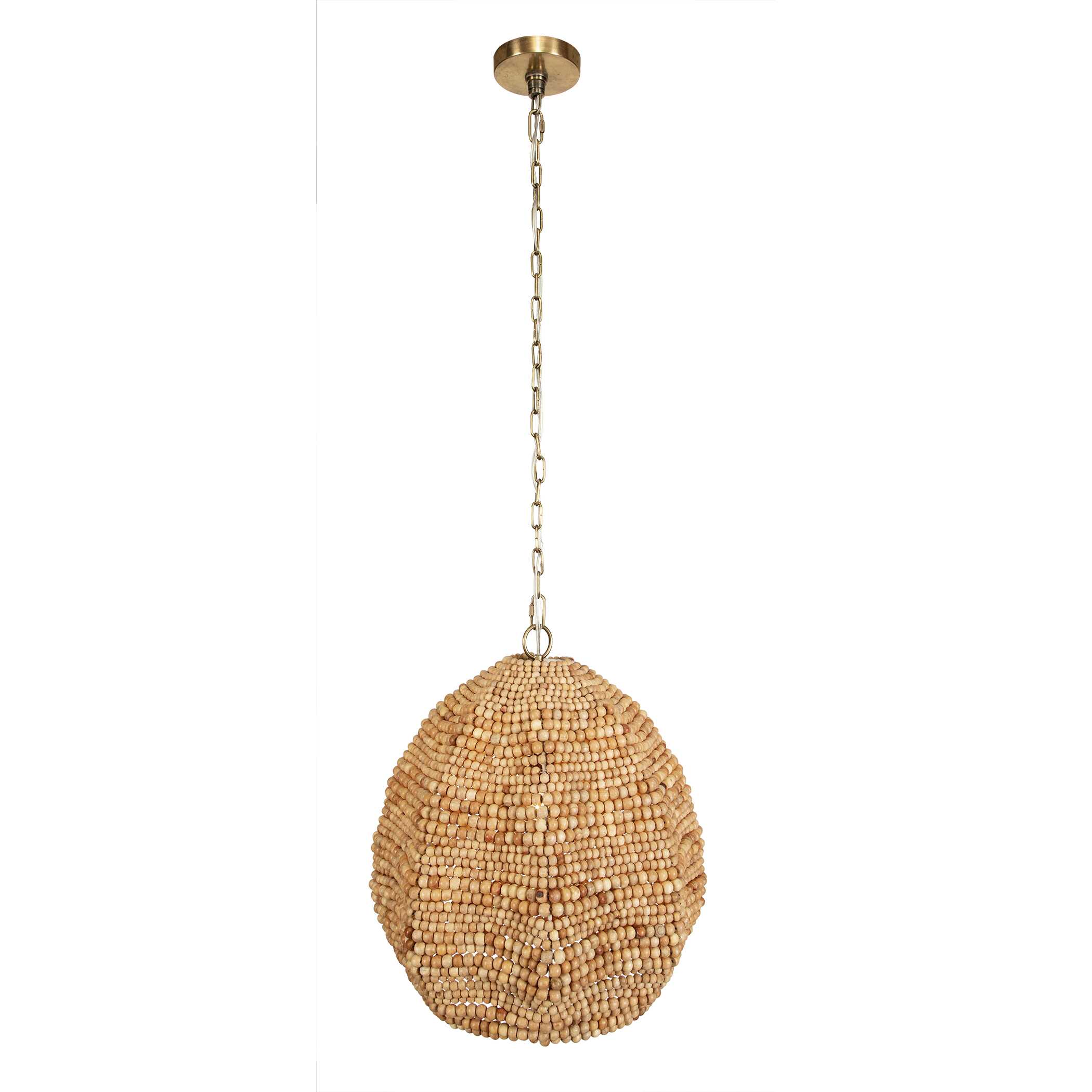 Kauri 1 Light Wooden Bead Pendant large image 