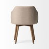 Ronald II Cream Fabric Wrap Brown Wooden Base Dining Chair thumbnail 3