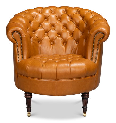 Bastian Armchair, Tan Brown Leather