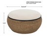 Island Straw Storage Ottoman / Coffee Table, Furniture by Uttermost, 36" width x 18.12" height x 36" depth thumbnail 3