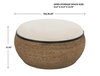 Island Straw Storage Ottoman / Coffee Table, by Uttermost, 36" width x 18.12" height x 36" depth thumbnail 3
