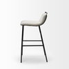 Kavalan Low Back 24.25in Seat Counter Stool | Beige Fabric with Metal, Counter & Bar Stool by Mercana, 17.72" length x 20.87" width x 33.46" height thumbnail 7