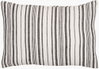 Linen Stripe Buttoned Lumbar Pillow, Decorative Pillow by Surya, 13" length x 20" width thumbnail