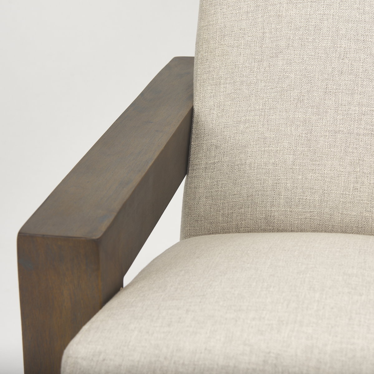 Sovereign Oatmeal Fabric Upholstered with Solid Wood Frame Accent Chair, by Mercana, 28.25" length x 34.75" width x 29.5" height View 9