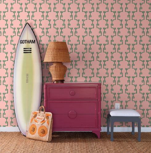 Bamboozled Bahama Pink Peel & Stick Wallpaper