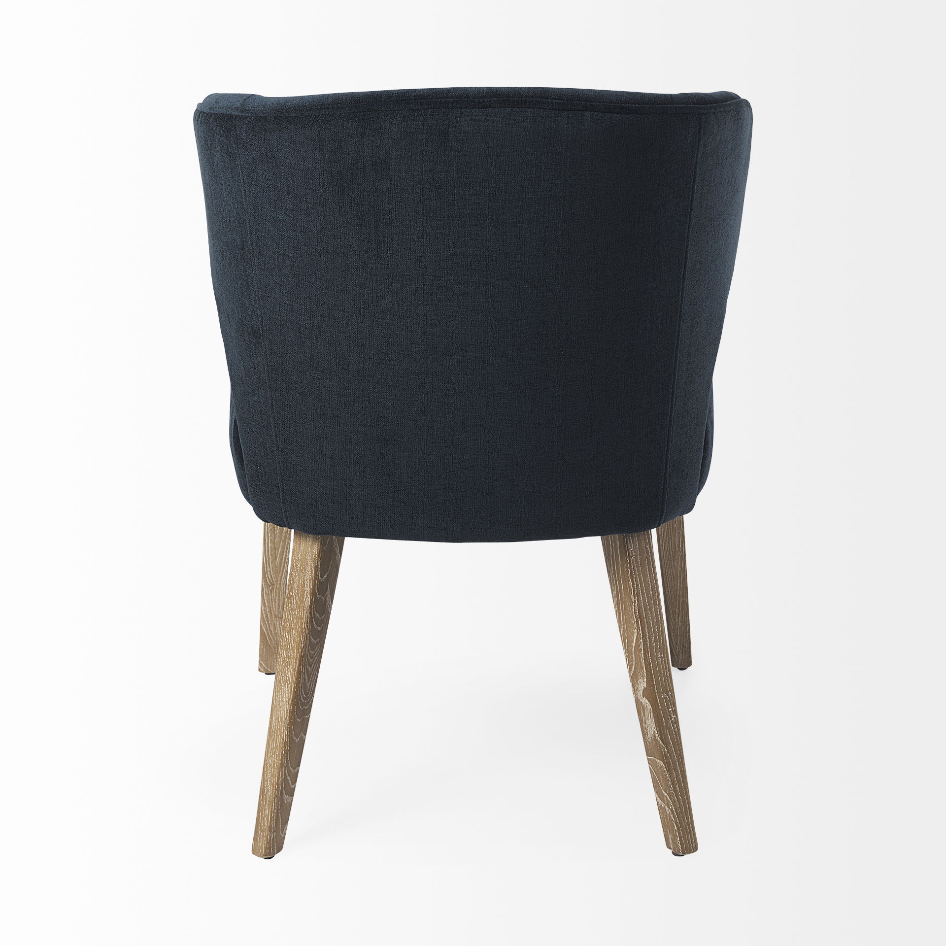 Niles 23.5L x 24.0W x 32.0H Navy Fabric Seat with Medium Brown Wooden Legs Wingback Dining Chair large image 