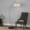 Vardar Curved Brass Floor Lamp thumbnail 1