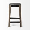 Nell Backless 26in Seat Counter Stool | Black Metal with Wood, Counter & Bar Stool by Mercana, 15" length x 15" width x 26" height thumbnail 5