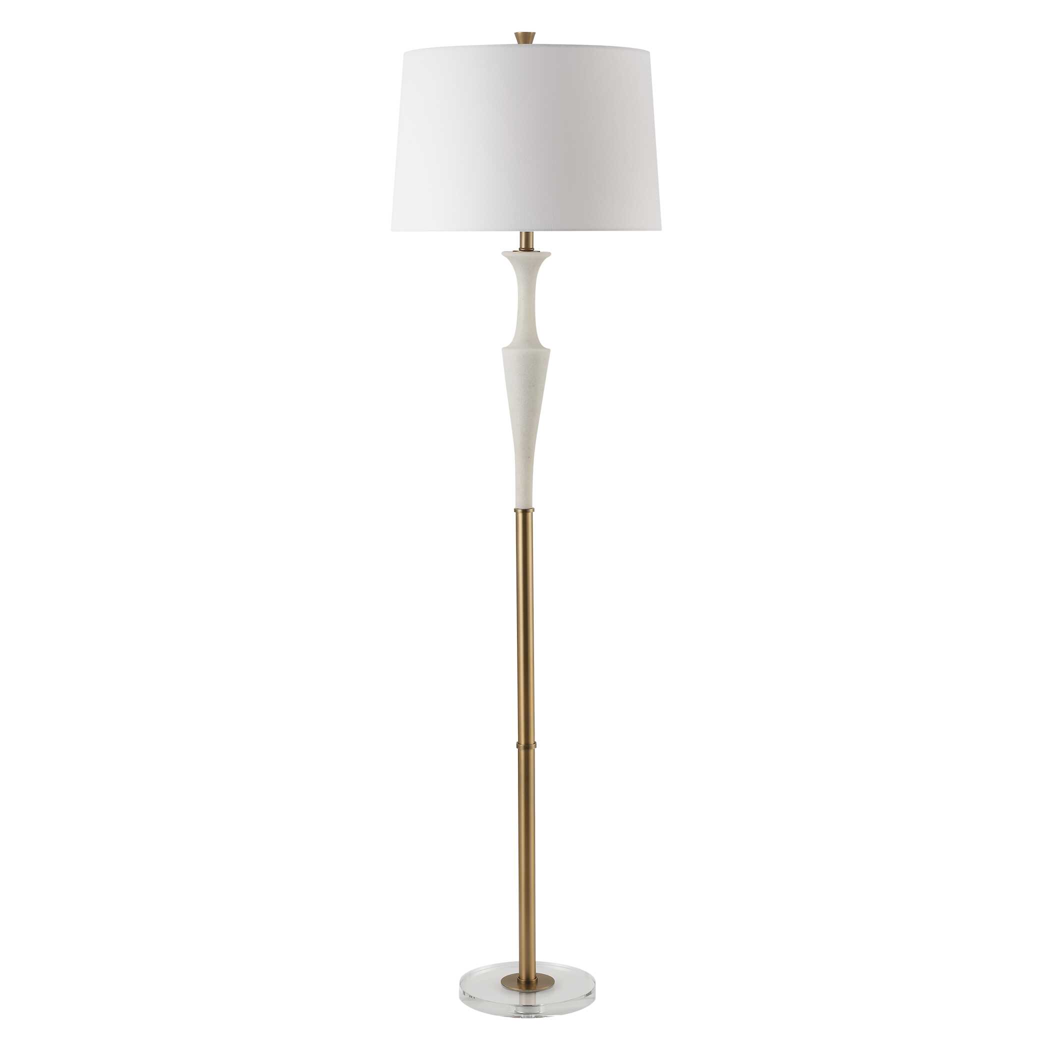 Colette White Stone Floor Lamp large image 