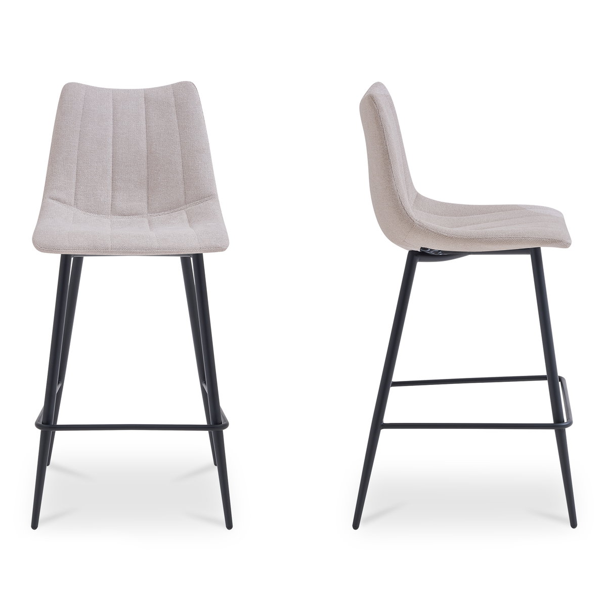 Alibi Bar Stool Beige-set Of Two, Counter & Bar Stool by Moe's Home, 17.7" width x 40.9" height x 20" depth View 3