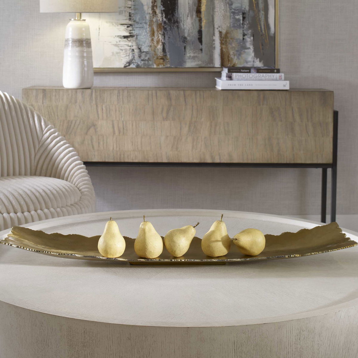 Camilla Gold Tray, Decorative Tray by Uttermost, 36" width x 3" height x 9" depth View 3