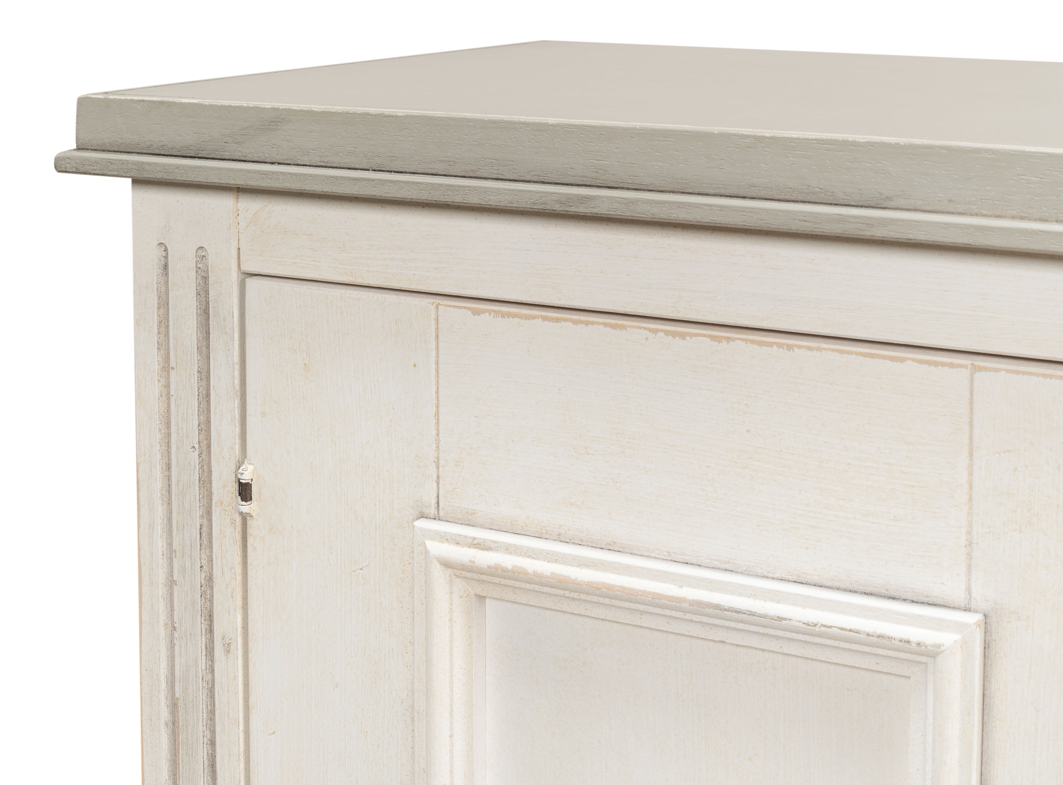 Louis Xvi Buffet,White/White,Gray Quartz, Cabinets & Sideboard by Sarreid, 60" length x 18" width x 34" height View 8