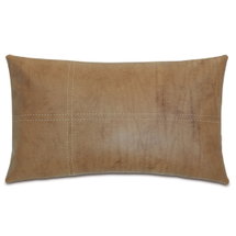 Online Designer Bedroom Chalet Faux Leather Down Lumbar Pillow Cover & Insert