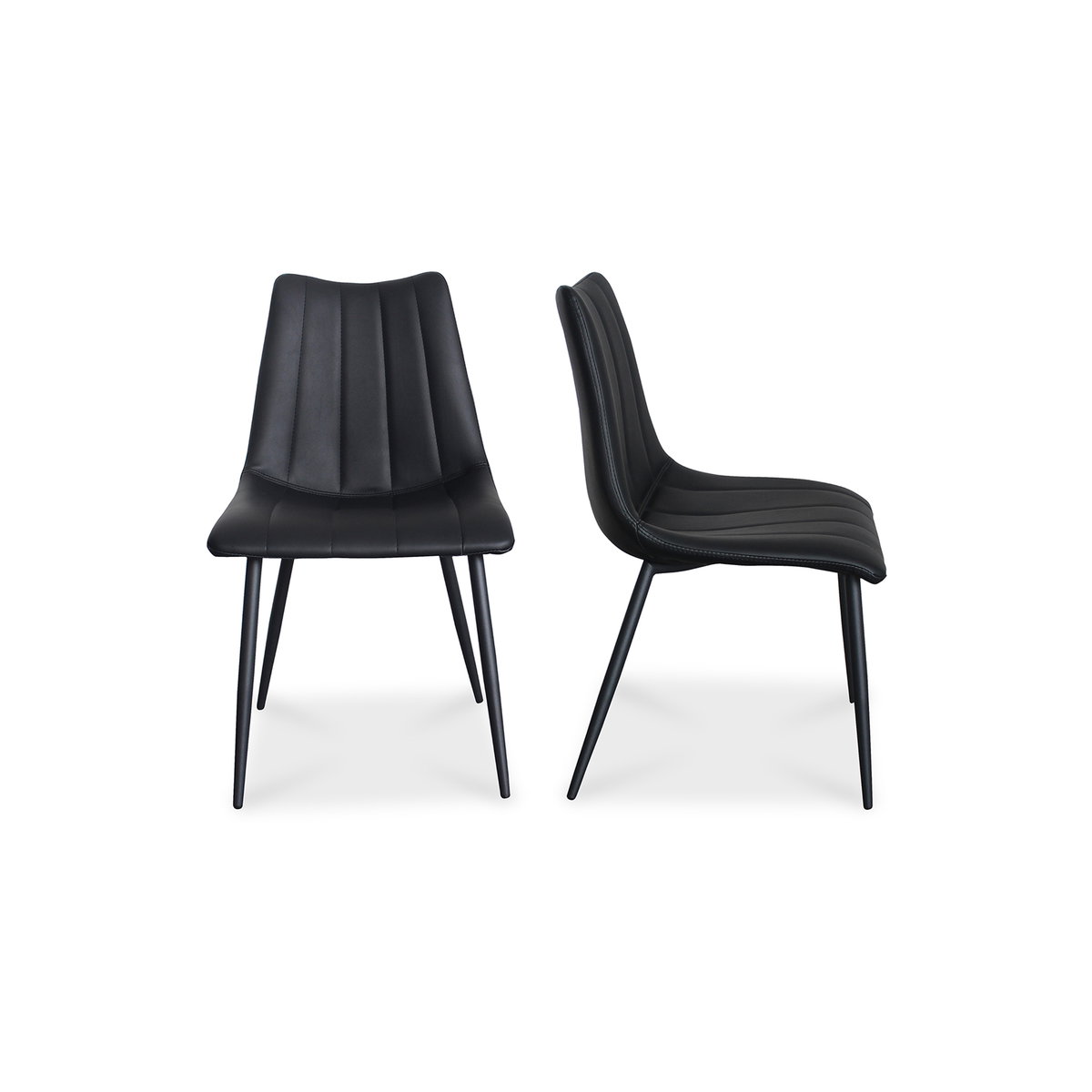 Alibi Dining Chair Matte Black - Set Of Two, by Moe's Home, 18" width x 33" height x 20" depth View 1