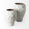 Julian Small Glossy White Ceramic Spoked Vase, by Mercana, 8.27" length x 8.27" width x 11.42" height thumbnail 7