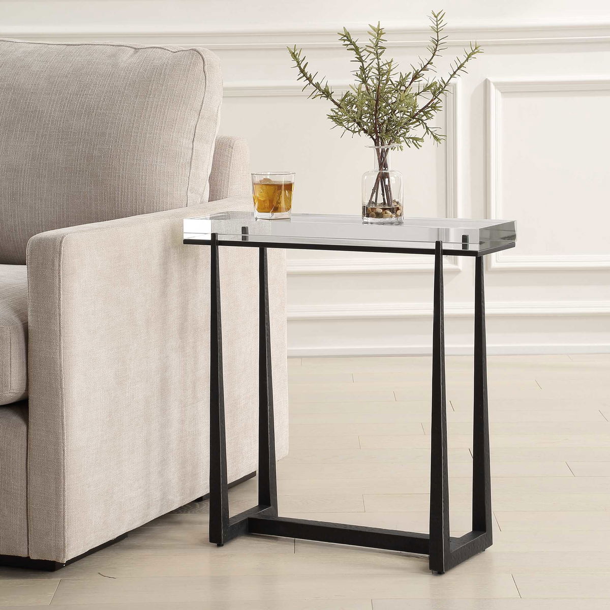 Midas Bronze Accent Table, Side & End Table by Uttermost, 24" width x 24" height x 8.67" depth View 4