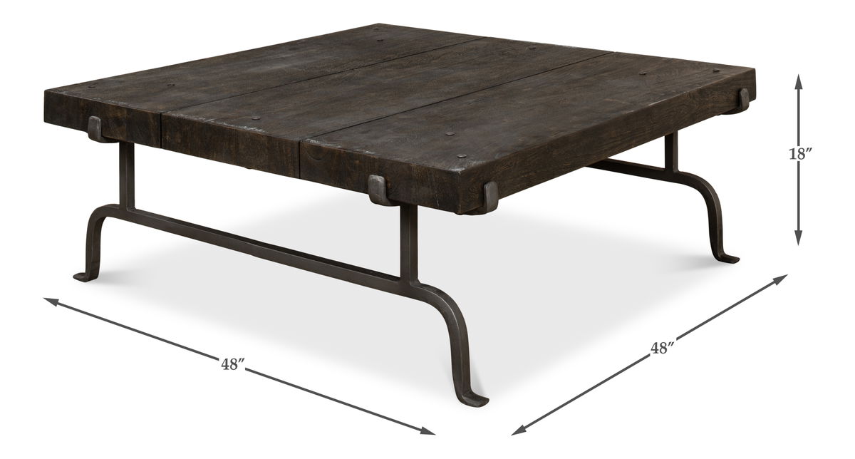 Blayne Coffee Table  Storm Cloud, by Sarreid, 4' length x 4' width x 1'6" height View 13
