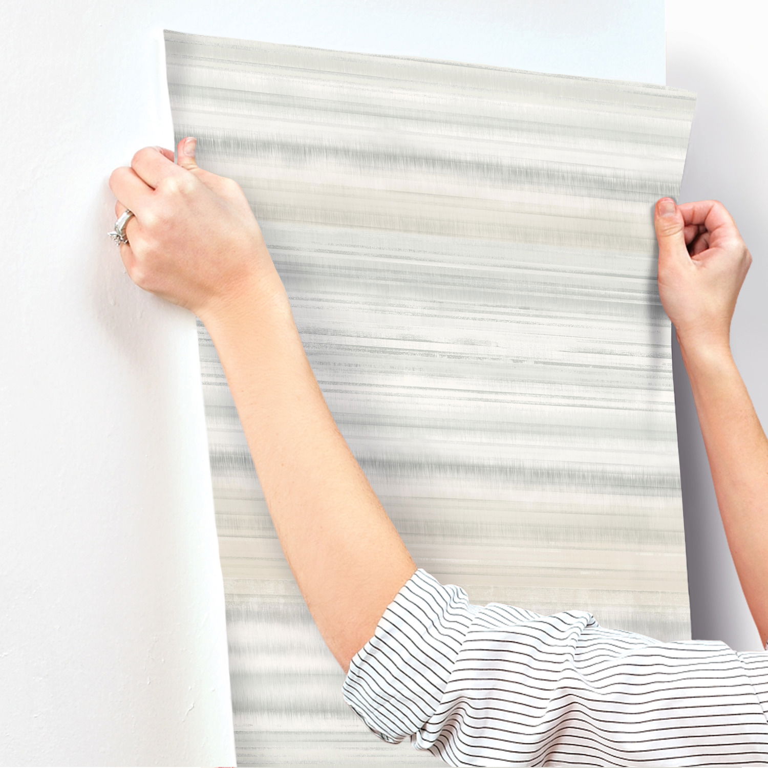 Fleeting Horizon Stripe Tan Wallpaper large image 