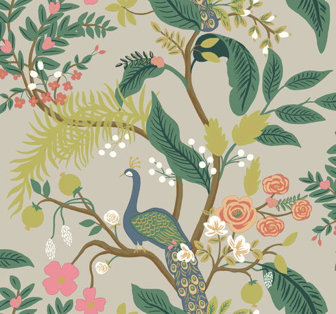 Peacock Linen Wallpaper