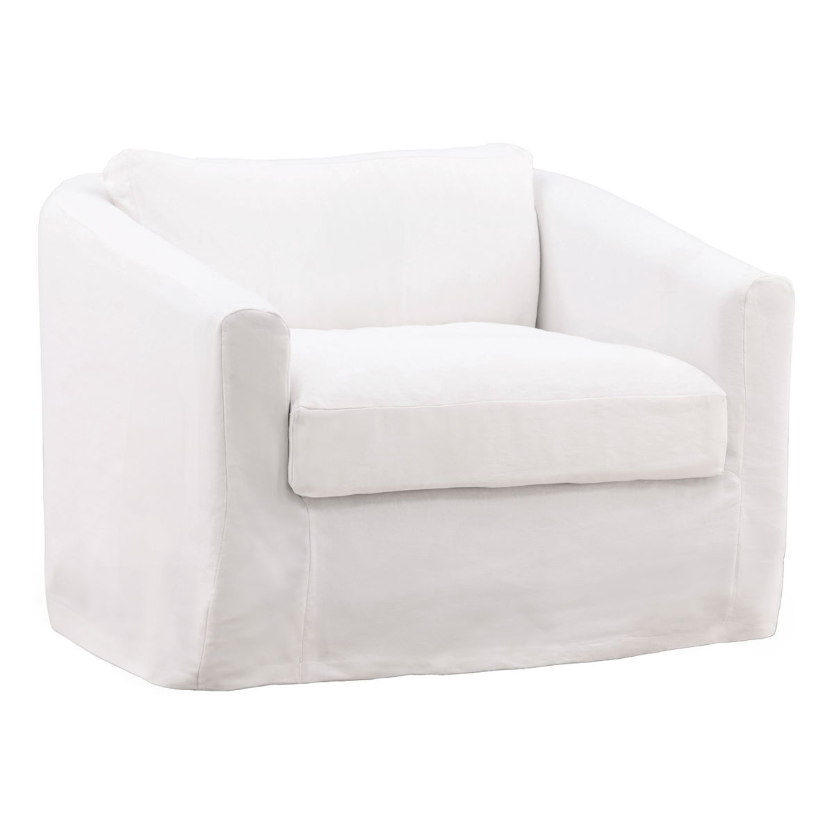 Violeta Sofa Chair Slipcover White, Sofas & Sectional by Dovetail, 40.63" width x 30" height x 41" depth View 1