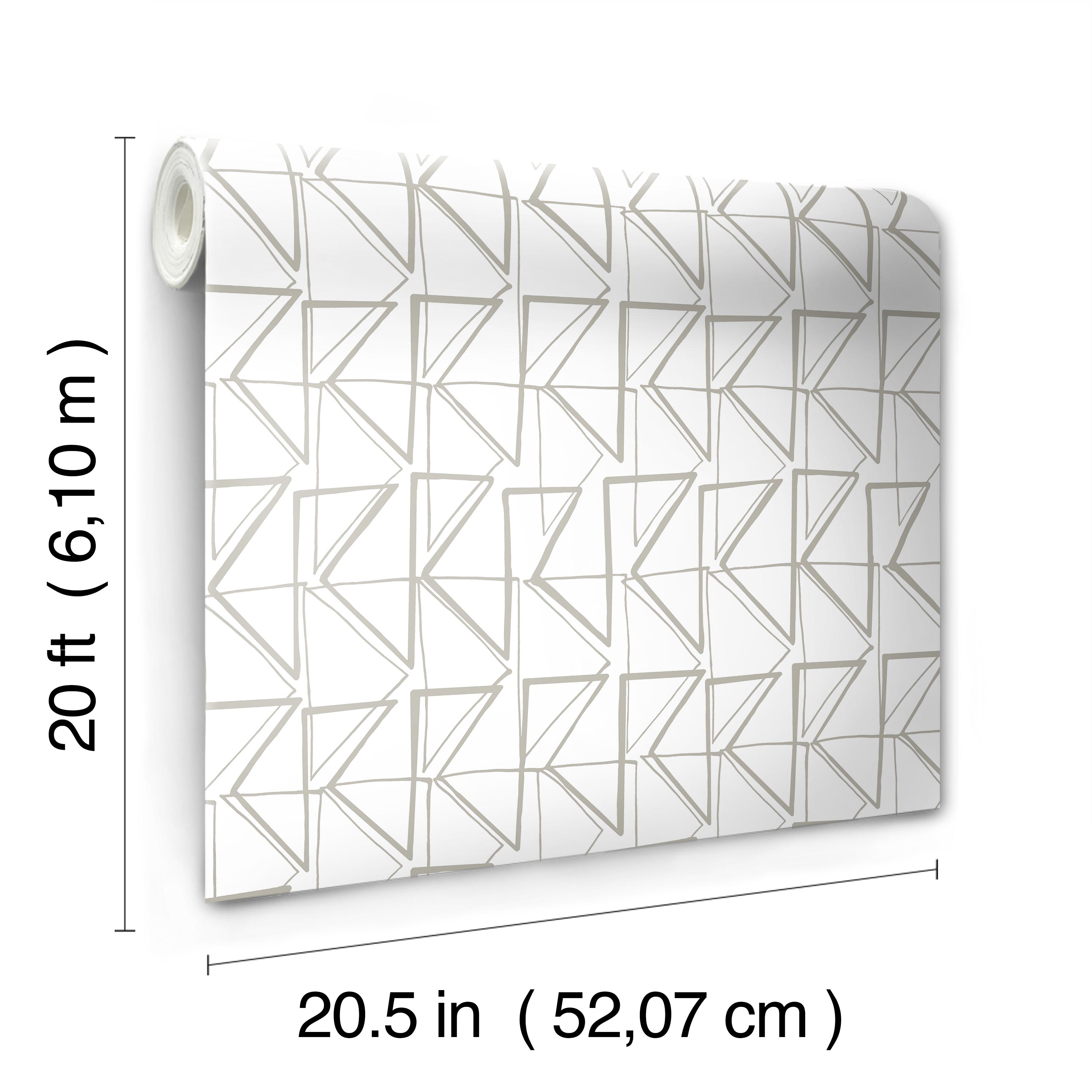 Love Triangles  Gold Metallic Peel & Stick Wallpaper large image 