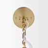 Sadah Tall Clear Blown Glass with Gold Metal Pendant Light, by Mercana, 11.25" length x 11.25" width x 21" height thumbnail 5