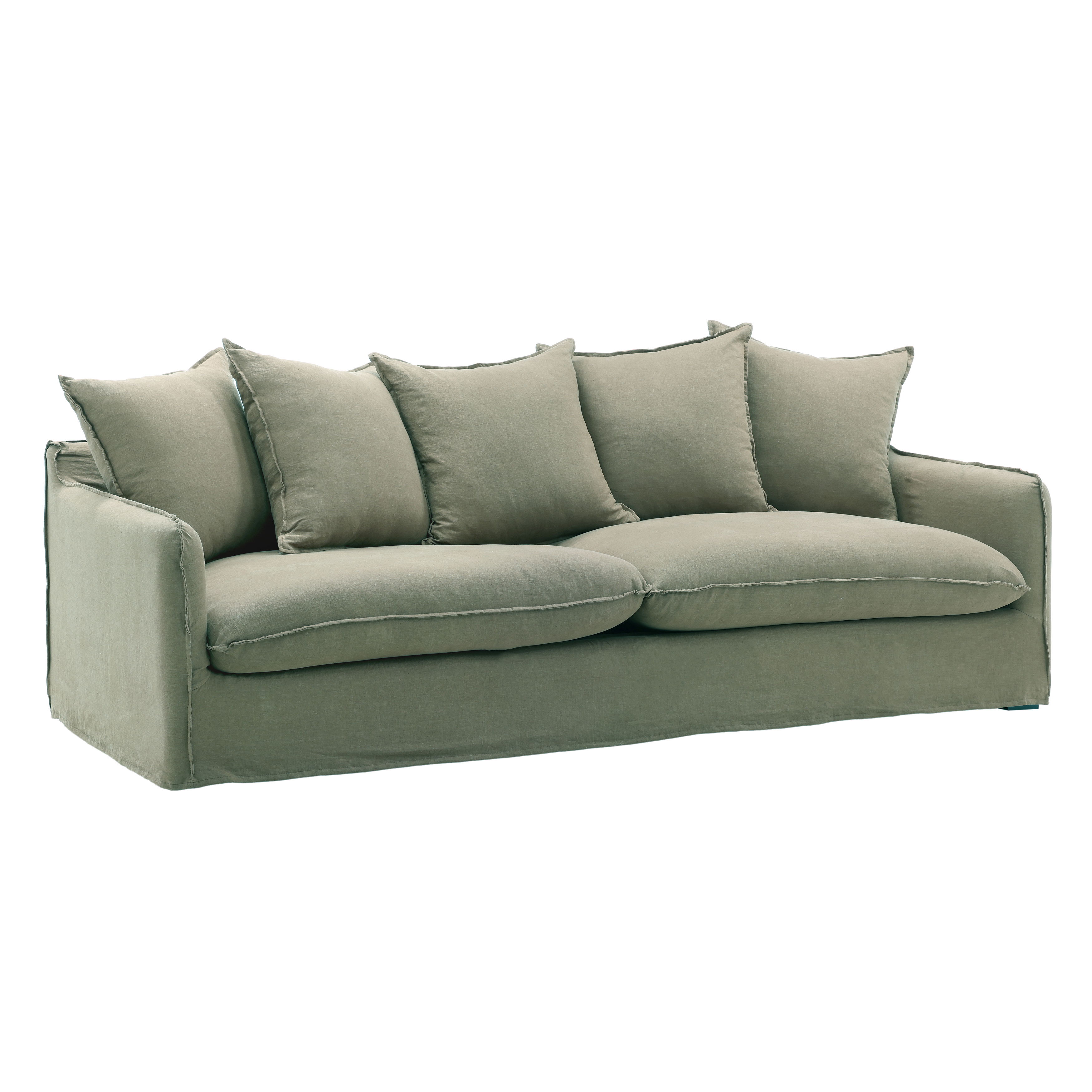 Vivian Sofa Slipcover Forest, Sofas & Sectional by Dovetail, 96" width x 28.35" height x 41.33" depth