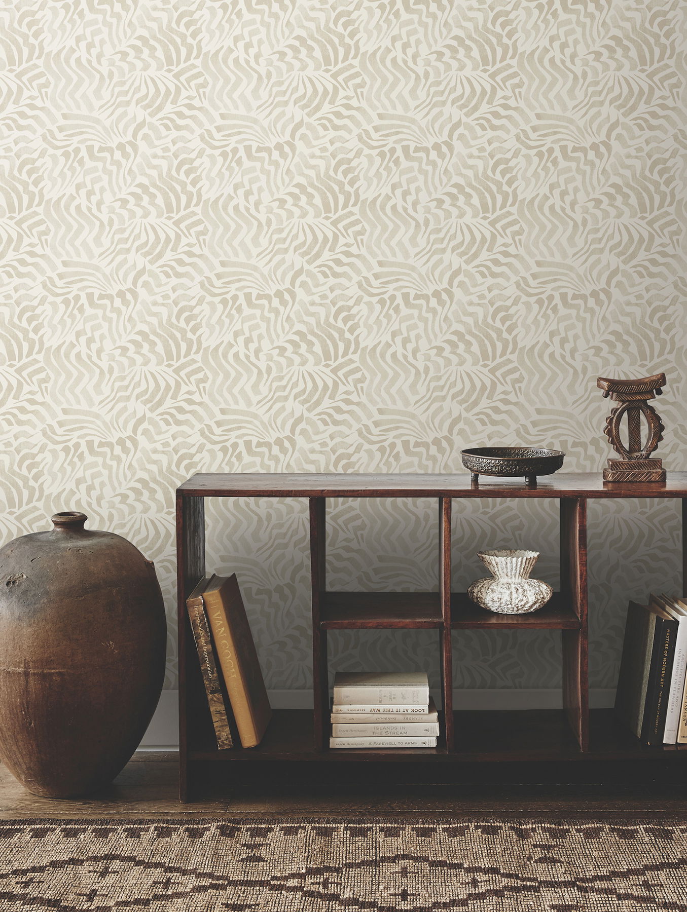 Zora Wave Taupe Wallpaper large image 